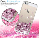 iPhone 5S Case, iPhone SE Case with [2 Pack] Tempered Glass Screen Protector, LeYi Glitter Bling Liquid Quicksand TPU Protective Case