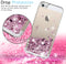 iPhone 5S Case, iPhone SE Case with [2 Pack] Tempered Glass Screen Protector, LeYi Glitter Bling Liquid Quicksand TPU Protective Case