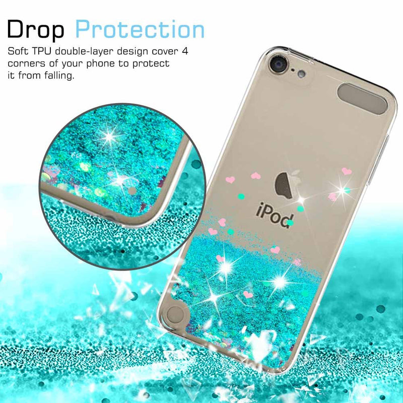 iPod Touch 7 Case, iPod Touch 6 Case, iPod Touch 5 Case , LeYi Glitter Liquid Clear Phone Case for Apple iPod Touch 7th/ 6th/ 5th Gen