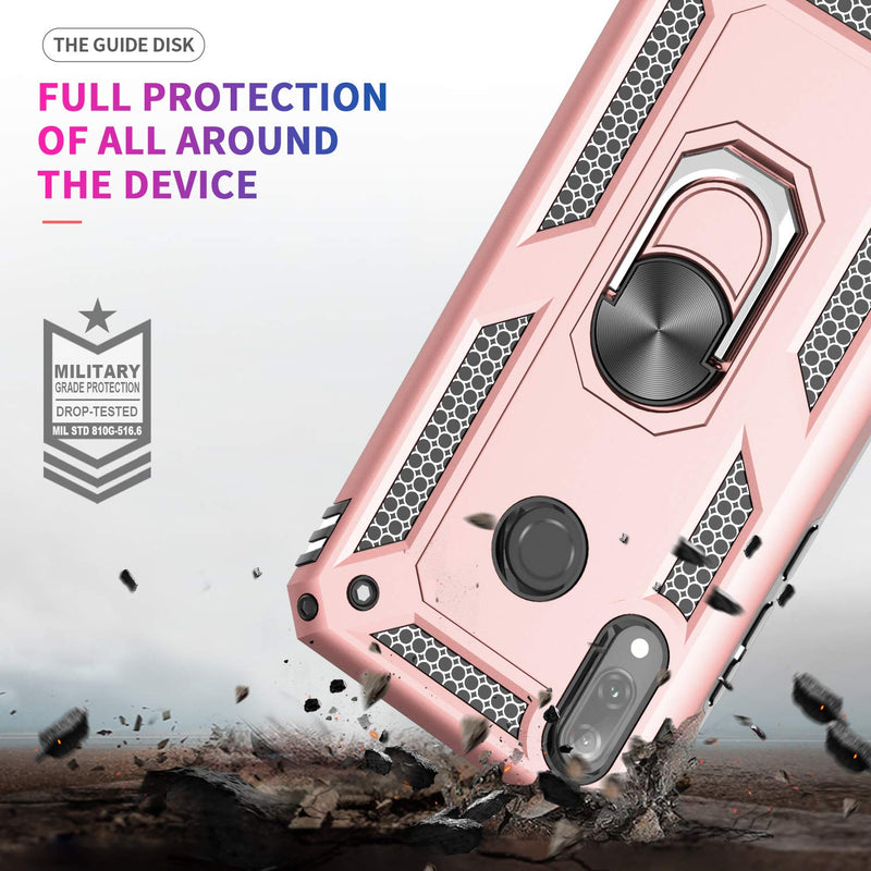 LeYi Case for Huawei P Smart Z with Ring Holder Kickstand, Full Body Protective Silicone TPU Personalised Shockproof Tough Armour Phone Cover