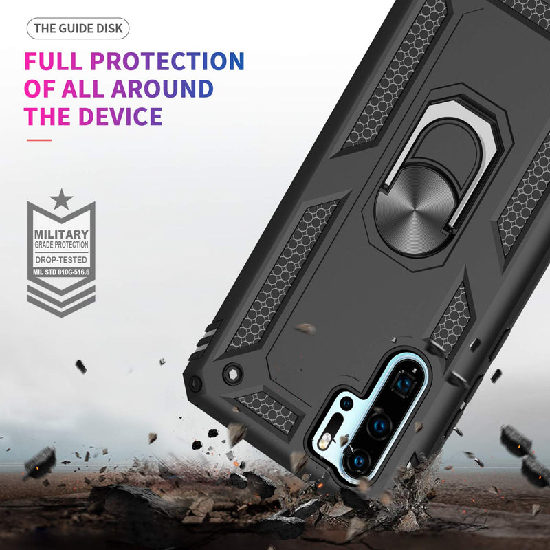 LeYi Huawei P30 Pro Case with Ring Holder Kickstand, Full Body Protective Silicone TPU Gel Personalised Shockproof Tough Armour Phone Cover