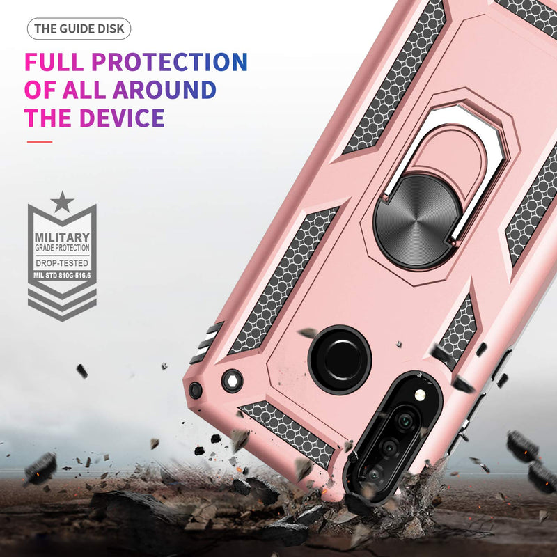 LeYi Huawei P30 Lite Case with Ring Holder Kickstand, Full Body Protective Silicone TPU Shockproof Tough Armour Hard Phone Cover and 2 Tempered Glass