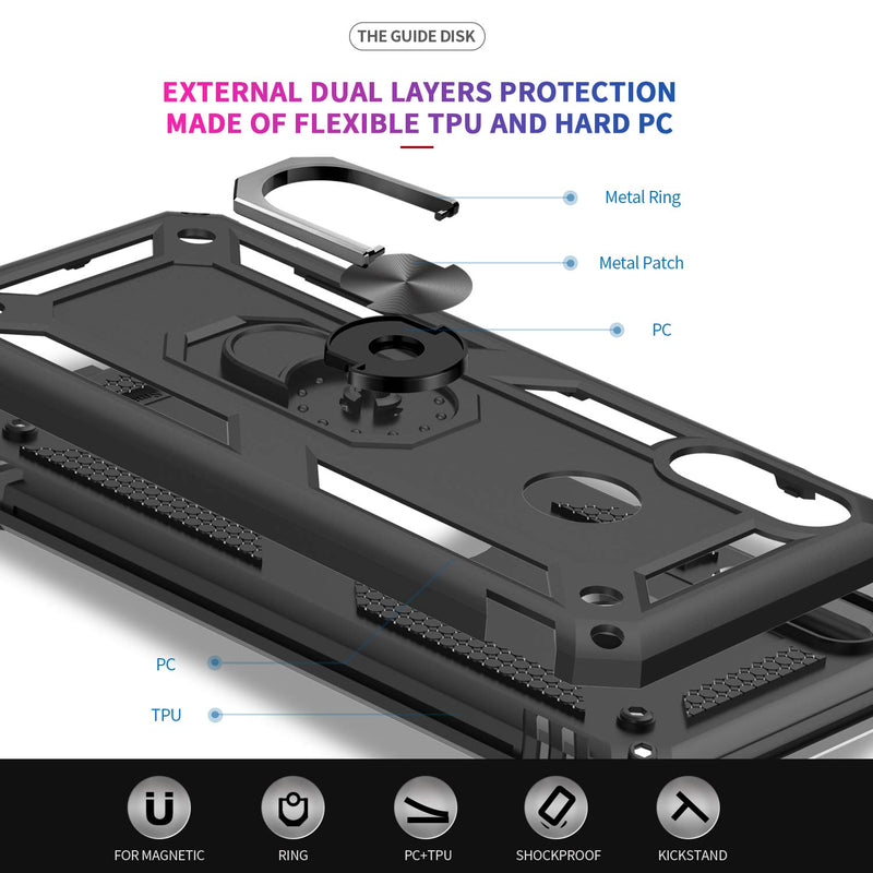 LeYi for Huawei Y9 2019 Case with Magnetic Ring Holder, Full Body Protective [Military Grade] Silicone TPU Personalised Shockproof Armour Phone Cover