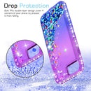 iPhone 8 Plus Case, iPhone 7 Plus Case, iPhone 6 Plus Clear Glitter Case with Tempered Glass Screen Protector [2 Pack] for Girls , LeYi Phone Case
