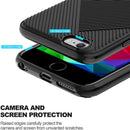 iPhone 6 Plus Case, iPhone 6s Plus Case with Tempered Glass Screen Protector [2 Pack], LeYi 3D Stripe Carbon Fiber Design Slim Silicone , Matte Black