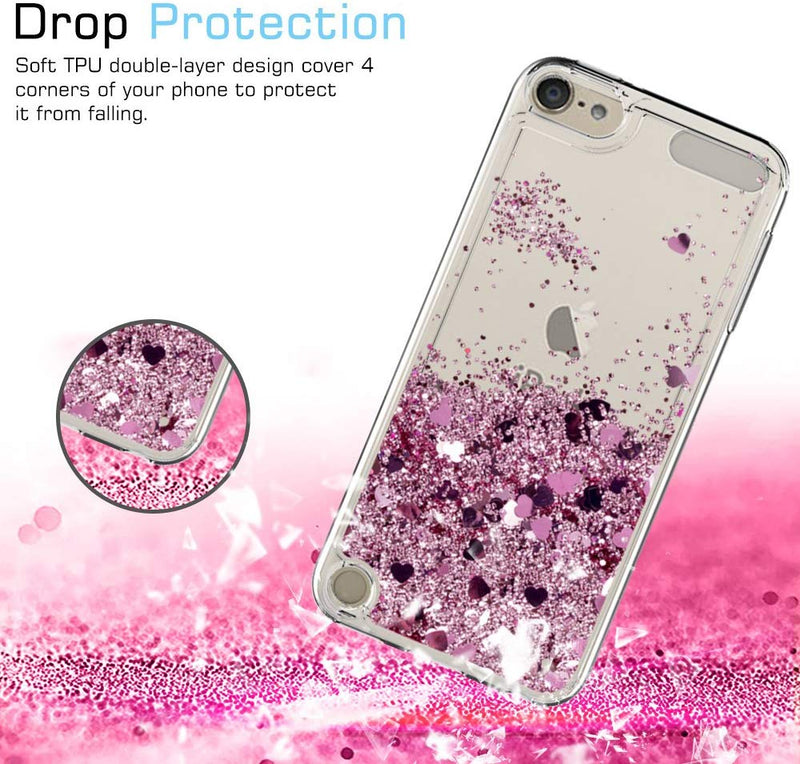 iPod Touch 7 Case, iPod Touch 6 Case, iPod Touch 5 Case , LeYi Glitter Liquid Clear Phone Case for Apple iPod Touch 7th/ 6th/ 5th Gen