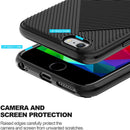 iPhone 6 Case, iPhone 6s Case with Tempered Glass Screen Protector [2 Pack], LeYi 3D Stripe Carbon Fiber Design Slim Silicone TPU , Matte Black