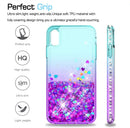 LeYi Case for iPhone XR with Glass Screen Protector [2 pack], Glitter Liquid Flowing Clear Transparent Diamond Personalise TPU Gel Silicone Shockproof