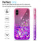 LeYi Case for iPhone XS/iPhone X with Glass Screen Protector [2 pack], 3D Glitter Liquid Cute Personalised Clear Silicone Gel Shockproof Phone Cover