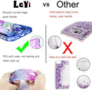 LeYi Case for iPhone XS Max with Glass Screen Protector [2 pack], Glitter Liquid Flowing Clear Transparent Diamond Personalise TPU Gel Silicone