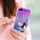 iPhone 5S Case, iPhone SE Case with [2 Pack] Tempered Glass Screen Protector, LeYi Glitter Bling Liquid Quicksand TPU Protective Case