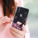LeYi Case for iPhone XS/iPhone X with Glass Screen Protector [2 pack], 3D Glitter Liquid Cute Personalised Clear Silicone Gel Shockproof Phone Cover