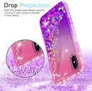 LeYi Case for iPhone XS/iPhone X with Glass Screen Protector [2 pack], 3D Glitter Liquid Cute Personalised Clear Silicone Gel Shockproof Phone Cover