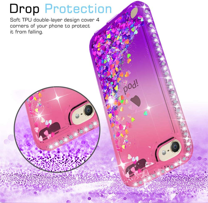 iPod Touch 7 Case, iPod Touch 6 Case, iPod Touch 5 Case , LeYi Glitter Liquid Clear Phone Case for Apple iPod Touch 7th/ 6th/ 5th Gen