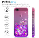 iPhone 5S Case, iPhone SE Case with [2 Pack] Tempered Glass Screen Protector, LeYi Glitter Bling Liquid Quicksand TPU Protective Case