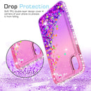 LeYi Case for iPhone XR with Glass Screen Protector [2 pack], Glitter Liquid Flowing Clear Transparent Diamond Personalise TPU Gel Silicone Shockproof