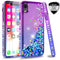 LeYi Case for iPhone XR with Glass Screen Protector [2 pack], Glitter Liquid Flowing Clear Transparent Diamond Personalise TPU Gel Silicone Shockproof