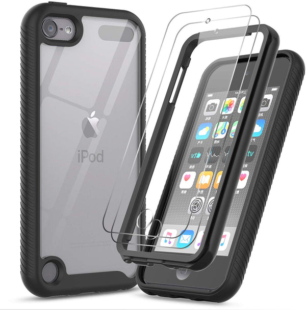 iPod Touch 7th/6th/5th Generation Case, iPod Touch Case with Tempered Glass Screen Protector [2 Pack], LeYi Full-Body Armor Hybrid Protective  Case