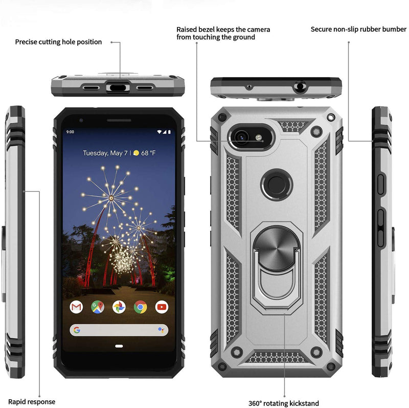 Google Pixel 3a Case (Not fit 3a XL) With HD Screen Protector, LeYi [Military Grade] Armor Full-Body Dual Layer Protective Phone Case