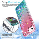 iPhone 6s / 6 Case, iPhone 7 Case, iPhone 8 Glitter Case with Tempered Glass Screen Protector [2Pack] ,LeYi Moving Quicksand Clear Case