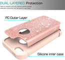 iPhone 5S Case,iPhone 5 /iPhone SE Case with Tempered Glass Screen Protector [2 Pack],LeYi Glitter Bling  Heavy Duty Protective Case ,TP Rose Gold