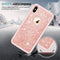iPhone Xs Max Case with Tempered Glass Screen Protector [2 Pack],LeYi Cute Girly Glitter Bling Silicone Protective Phone Cover Case TP Pink/Rose Gold