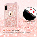 iPhone Xs Max Case with Tempered Glass Screen Protector [2 Pack],LeYi Cute Girly Glitter Bling Silicone Protective Phone Cover Case TP Pink/Rose Gold