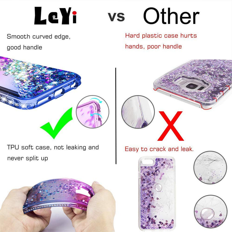 iPhone 6s / 6 Case, iPhone 7 Case, iPhone 8 Glitter Case with Tempered Glass Screen Protector [2Pack] ,LeYi Moving Quicksand Clear Case